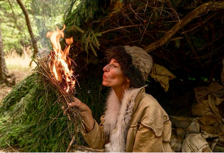 Nicole-Apelian-making-fire-Surviving-the-Stone-Age-in-Bulgaria Nicole Apelian, Naomi Walmsley, and Theresa-Kamper on Surviving The Stone Age - Adventure In The Wild