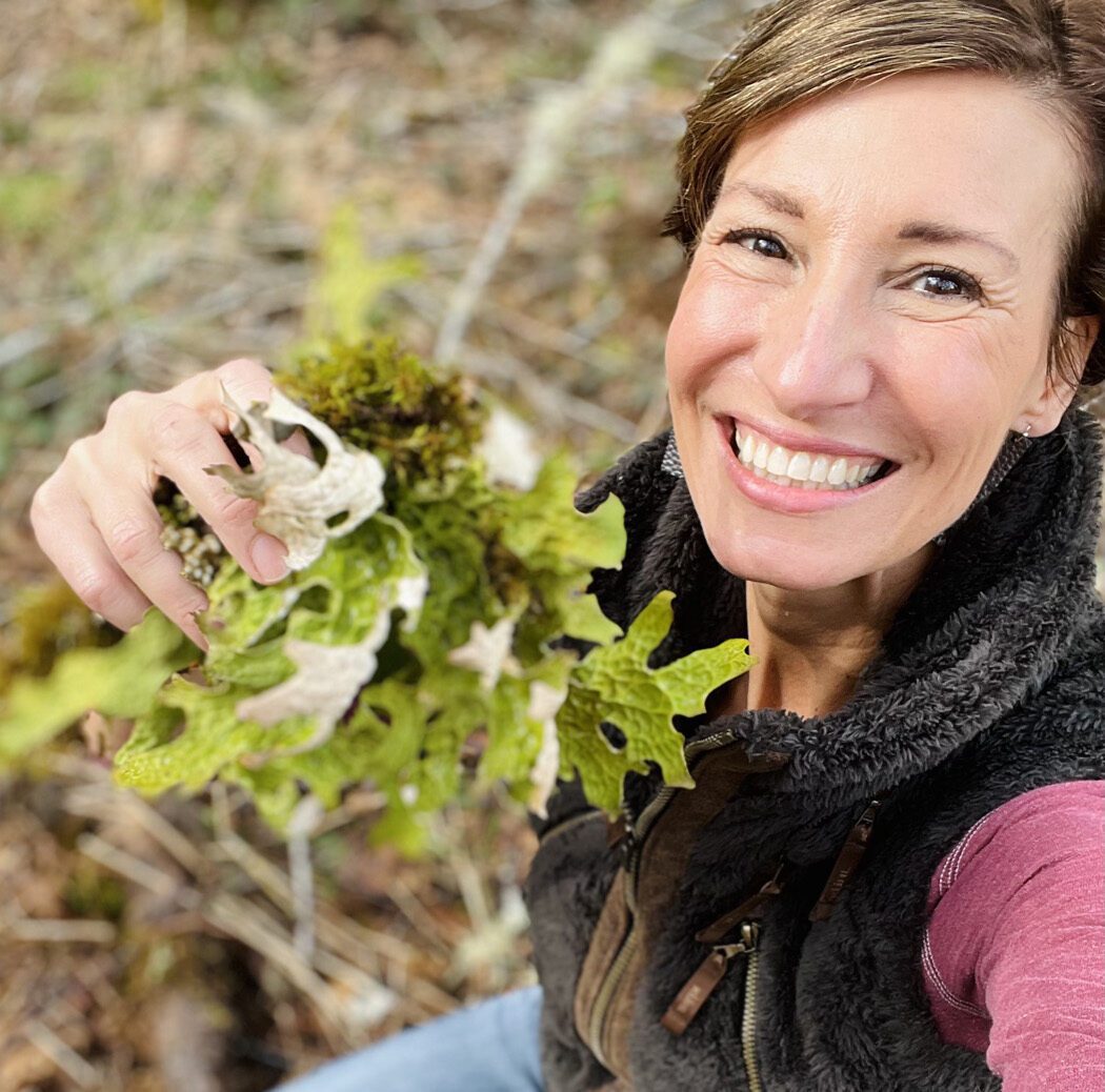 Nicole Apelian with Lungwort Lichen Herbal Focus: Lungwort Lichen <span class="latin">Lobaria pulmonaria</span>