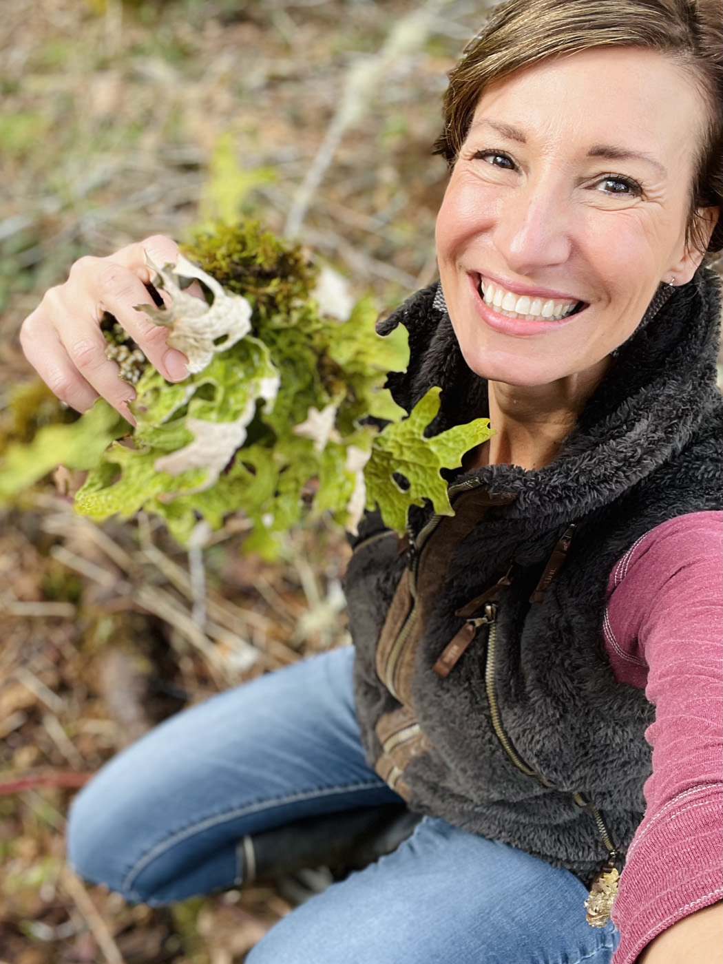 Nicole Apelian with Lungwort Lichen Nicole Apelian with Lungwort Lichen