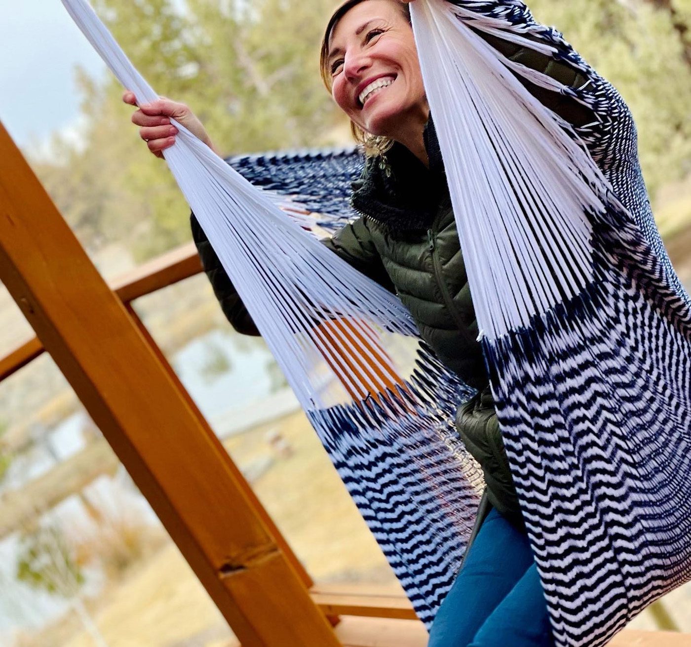 Nicole Apelian Hammock smiling joy Encouraging Small Moments of Joy in Everyday Life