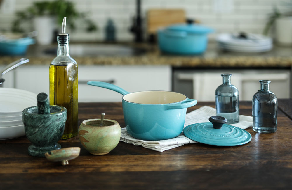 food preparation with oils and blue sauce pan food preparation with oils and blue sauce pan