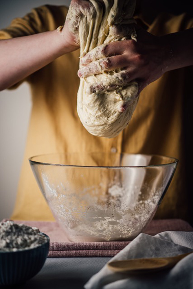 kneading sourdough kneading sourdough