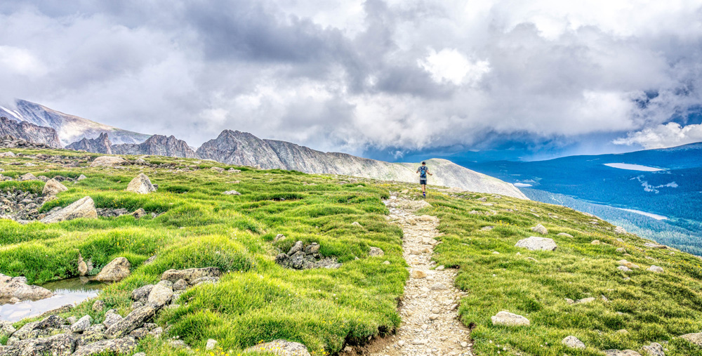 man running in nature man running in nature