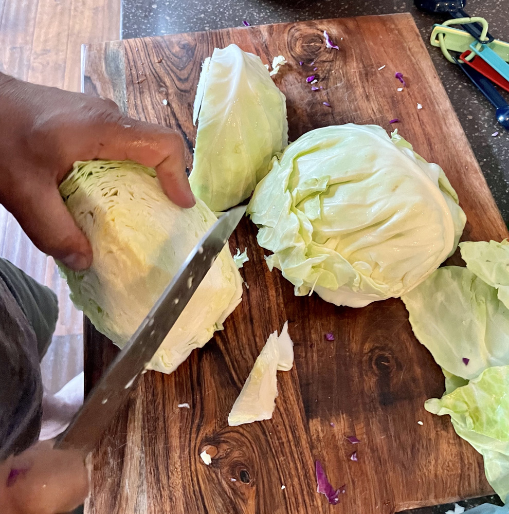Cutting Cabbage Cutting Cabbage