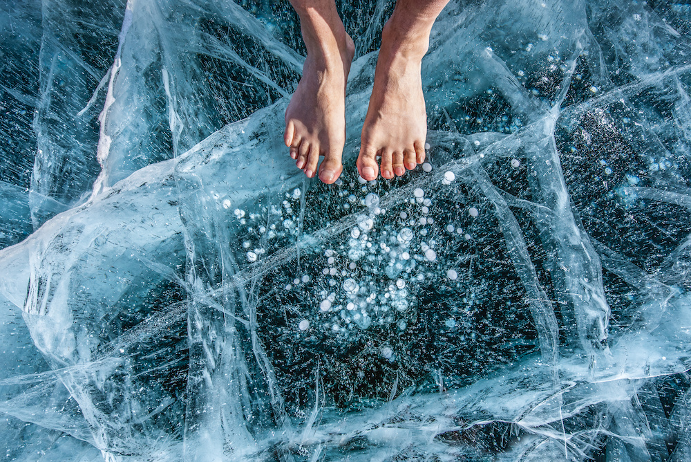cold therapy bare feet on ice cold therapy bare feet on ice