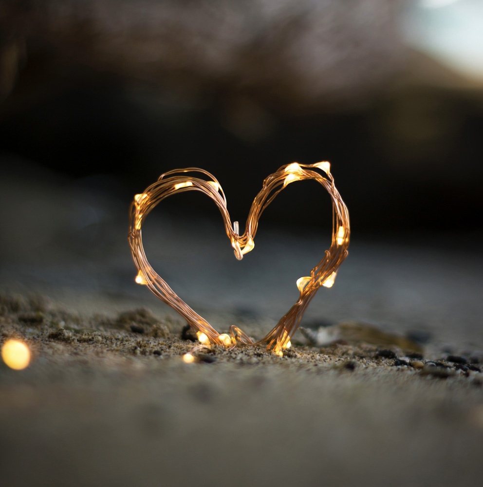 heart shaped string lights in the sand heart shaped string lights in the sand