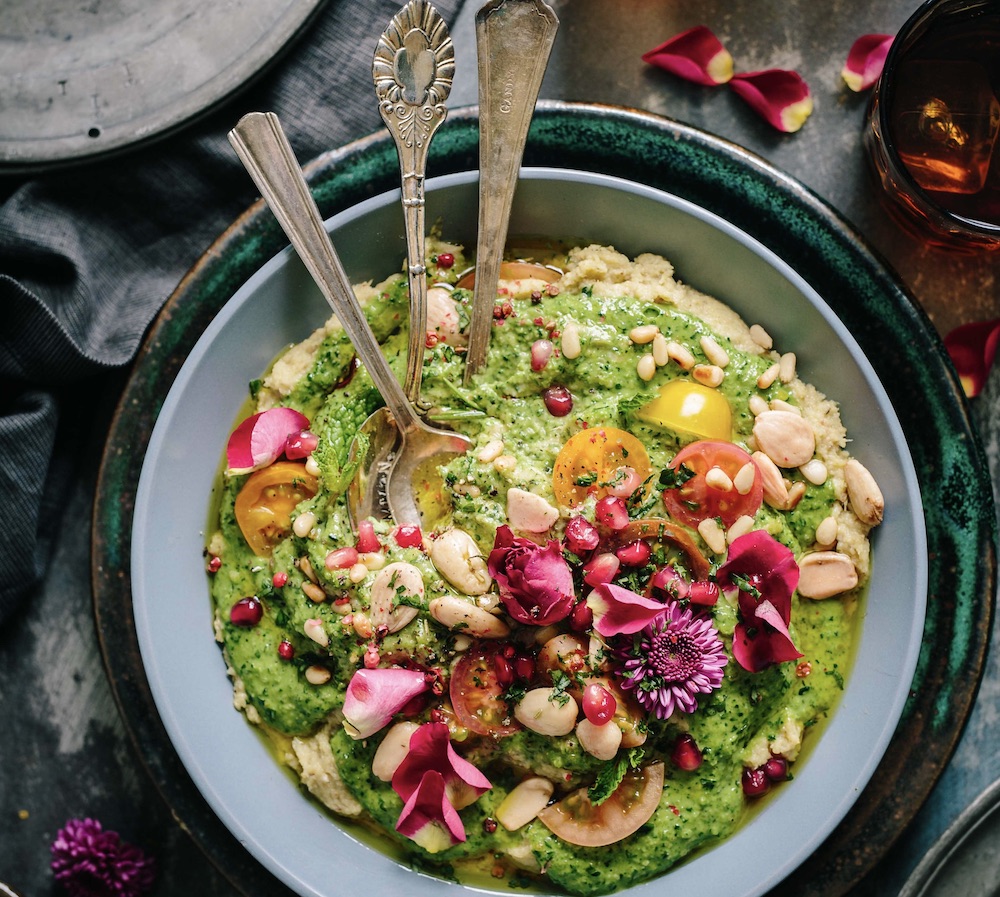 bowl of pesto and vegetables bowl of pesto and vegetables