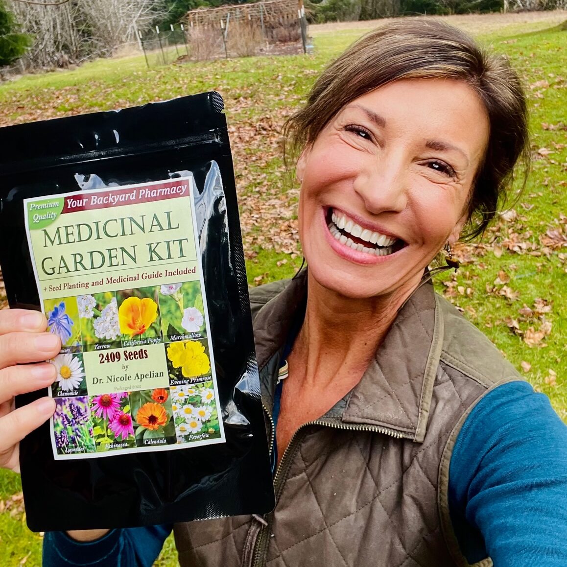 Nicole Apelian holding her Medicinal Garden Kit