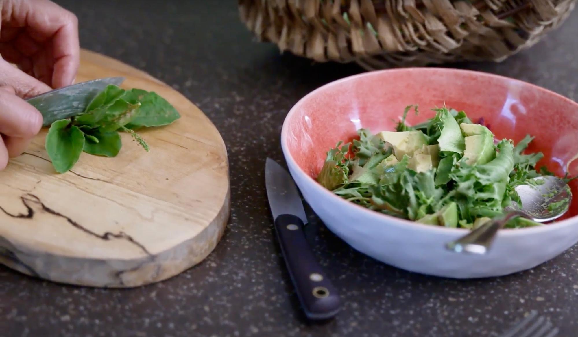 bowl of chopped plantain and avocado bowl of chopped plantain and avocado