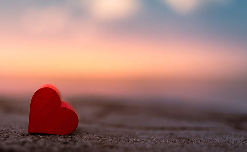 little wooden heart at sunrise little wooden heart at sunrise