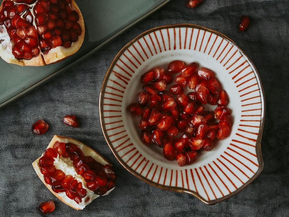 bowl of pomegranate seeds