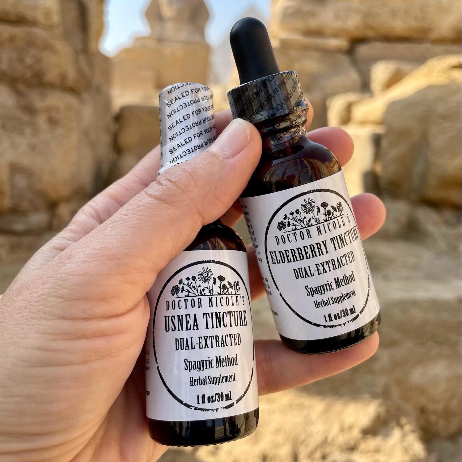 Nicole's Apothecary elderberry and usnea tinctures Nicole's Apothecary elderberry and usnea tinctures