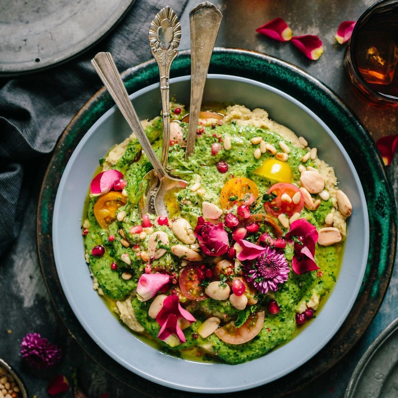 colorful bowl of plant-based foods colorful bowl of plant-based foods