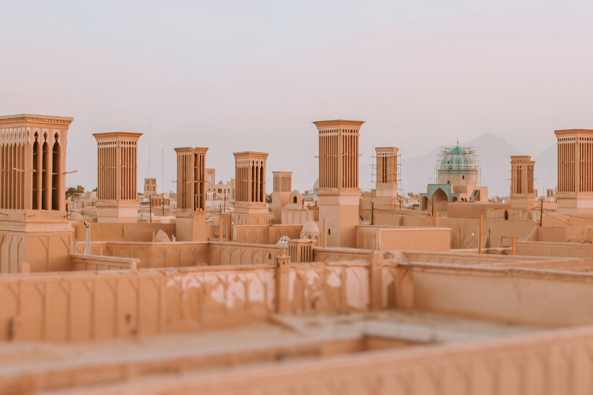 wind catchers on a middle east skyline wind catchers on a middle east skyline