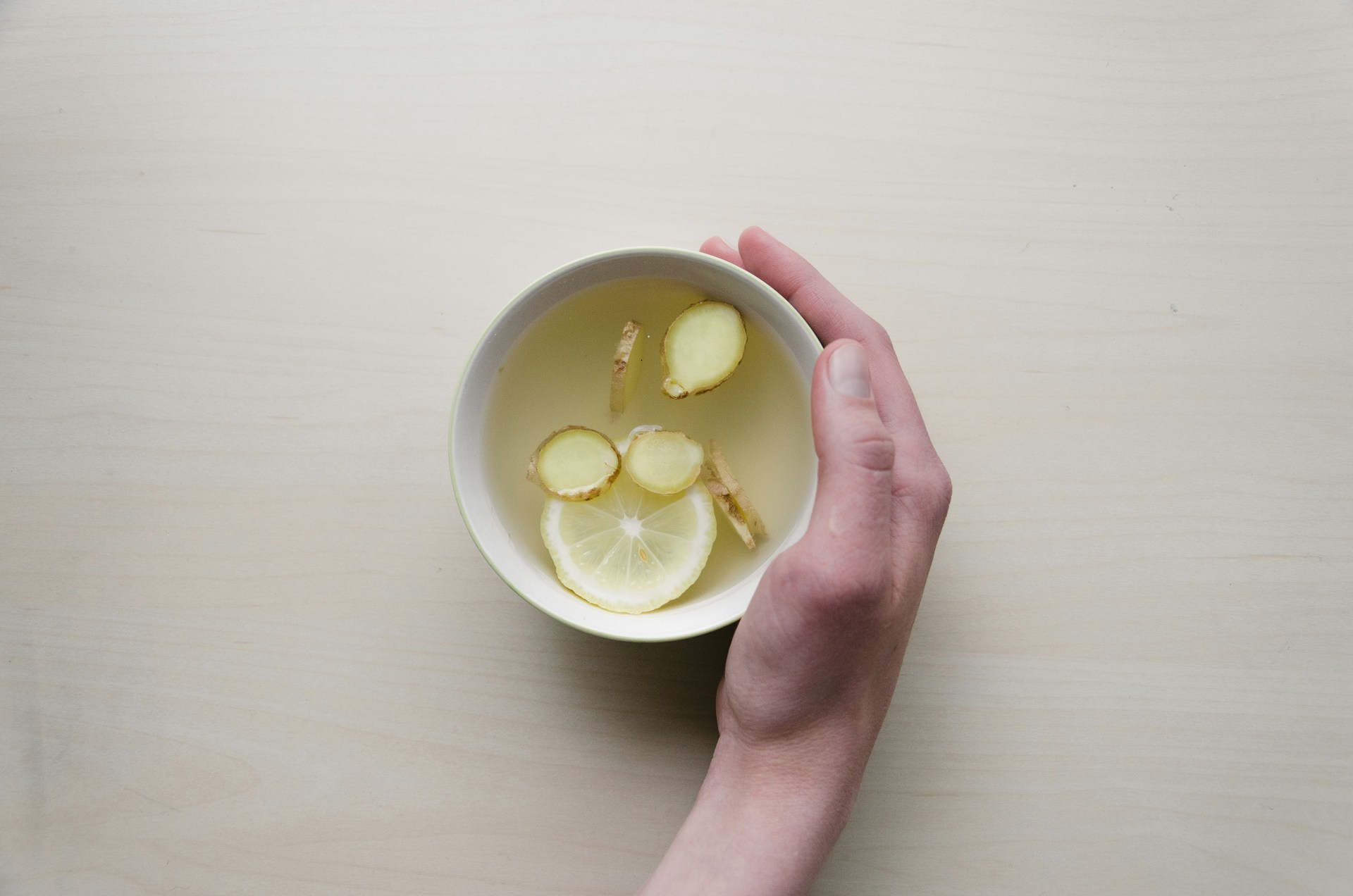 mug of lemon ginger water mug of lemon ginger water