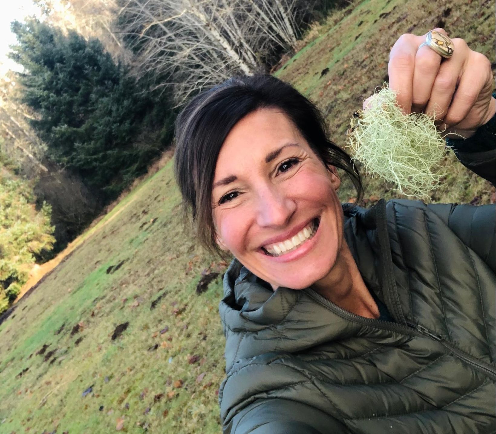 Nicole Apelian holding foraged usnea Stay Calm, Happy, and Healthy: My Top Go-To Holiday Remedies