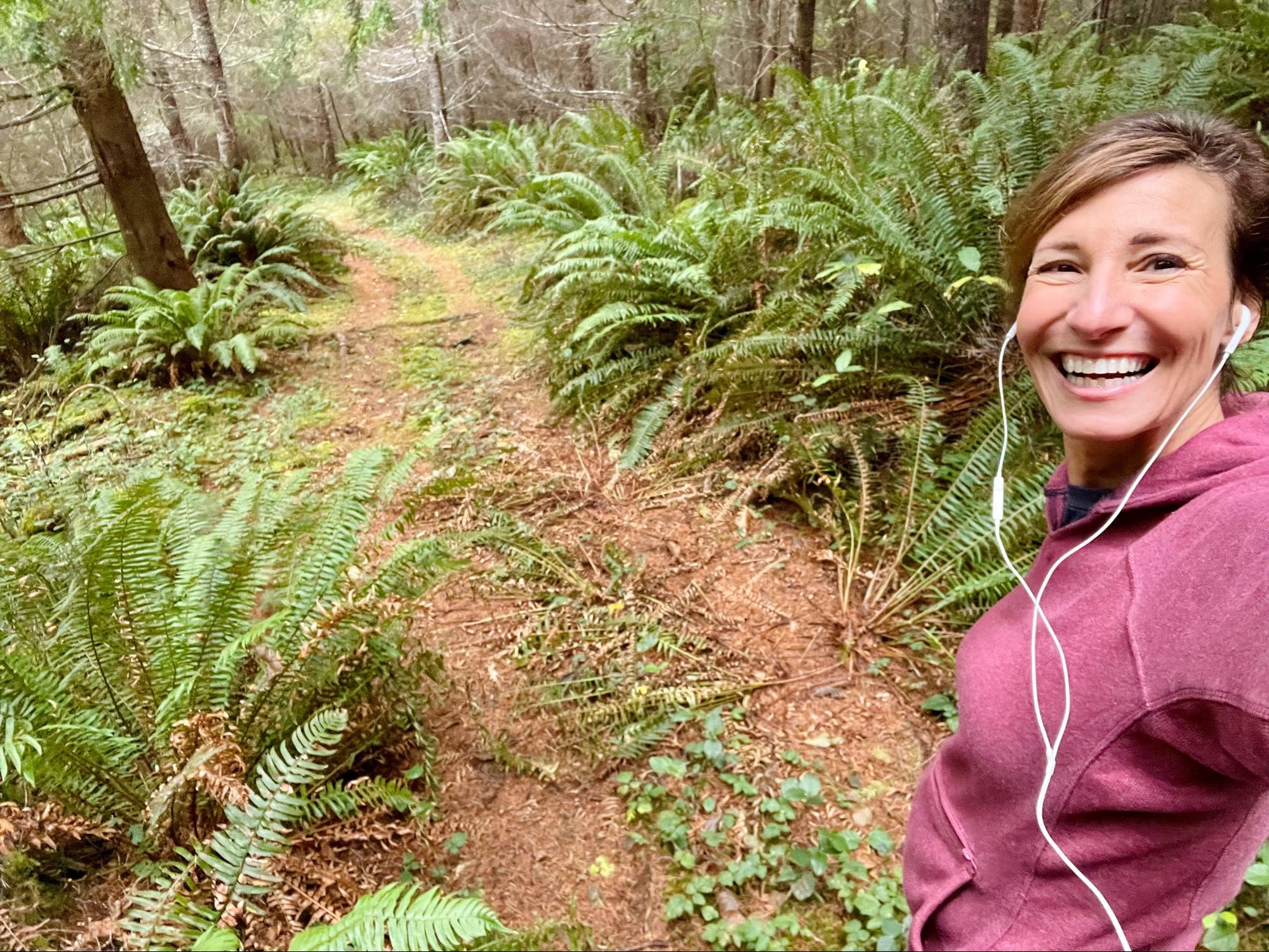 Nicole Apelian on a trail run Nicole Apelian on a trail run