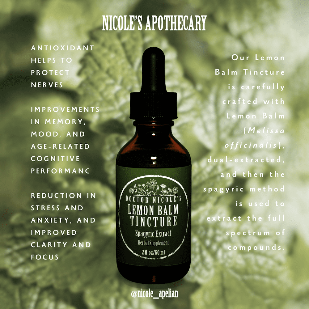 Nicoles Apothecary lemon balm tincture