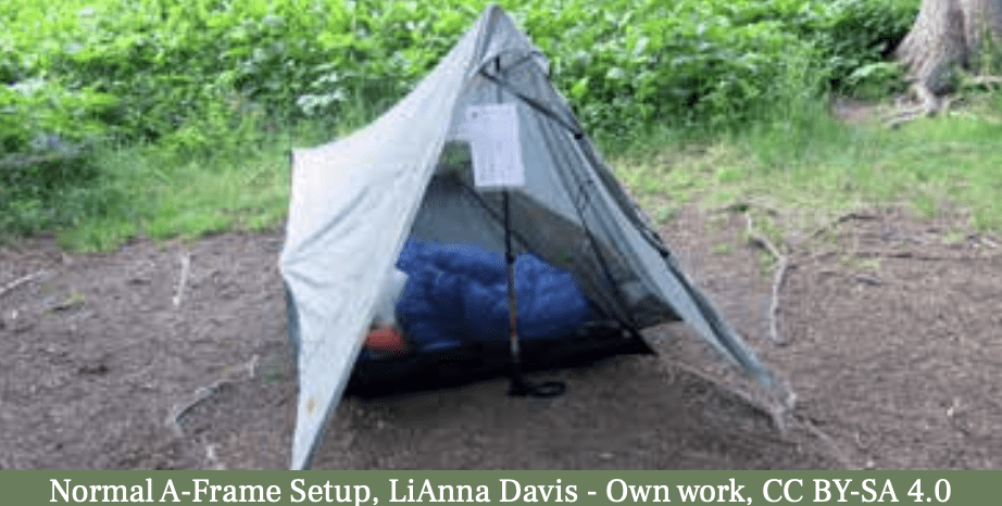 normal a-frame tent setup