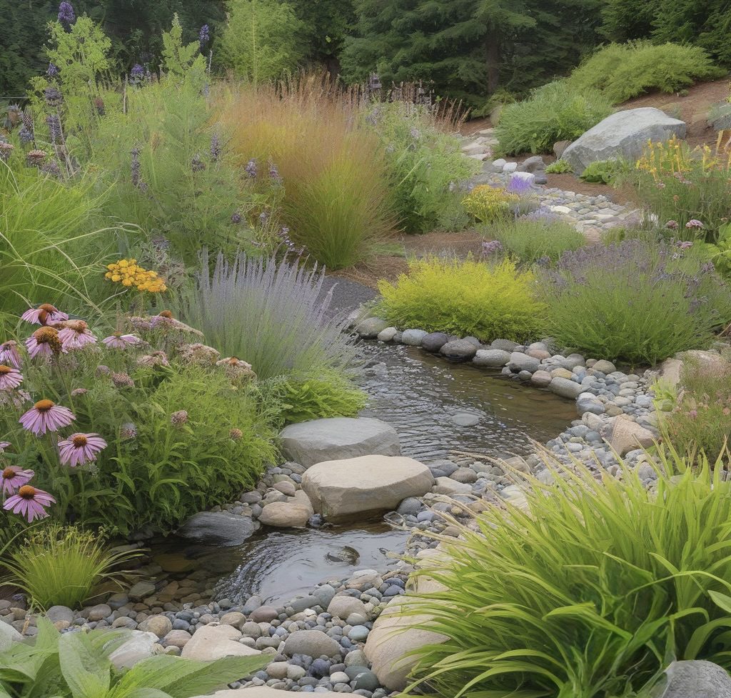 tranquil rain garden