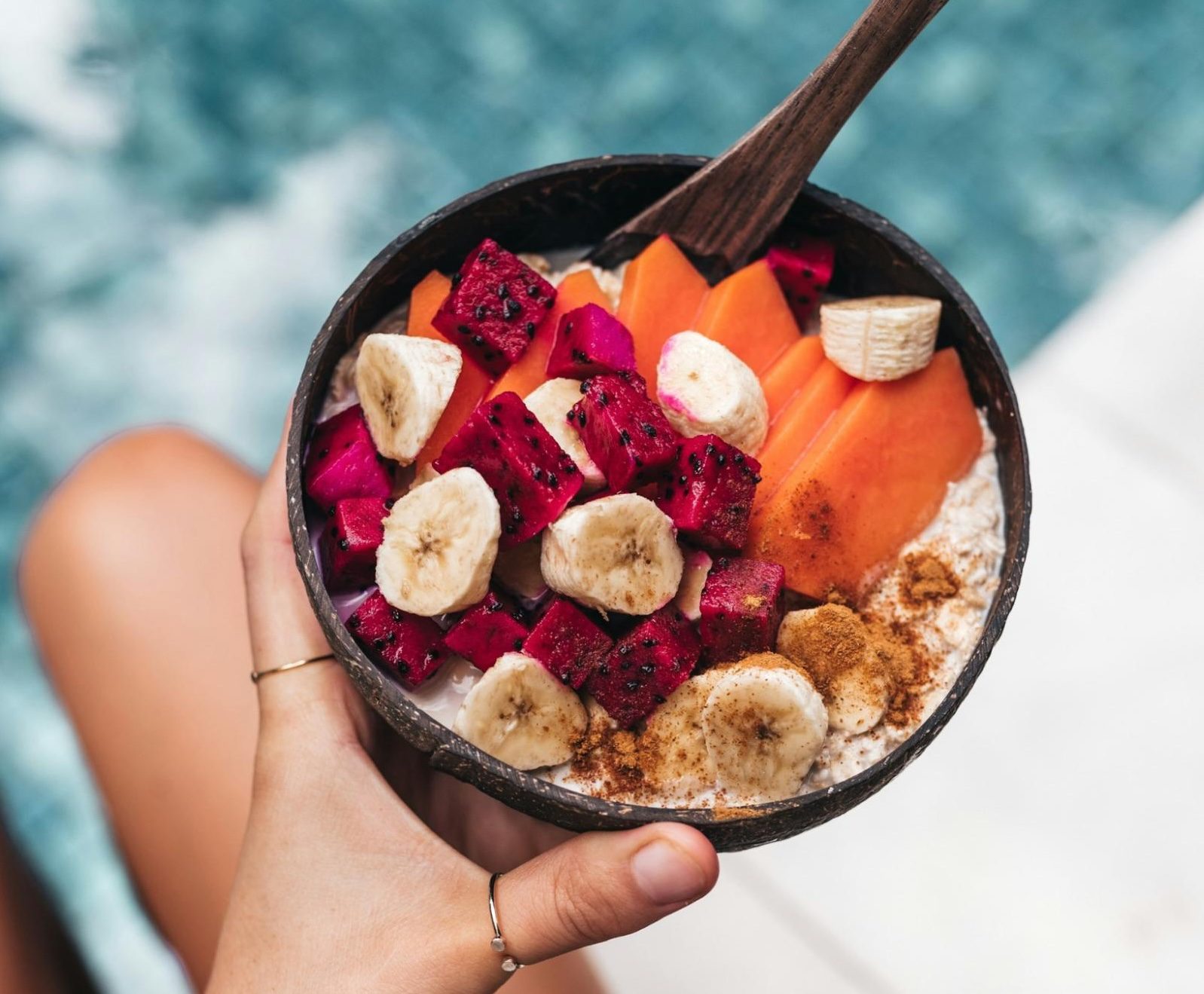 bowl of fresh fruit and grains