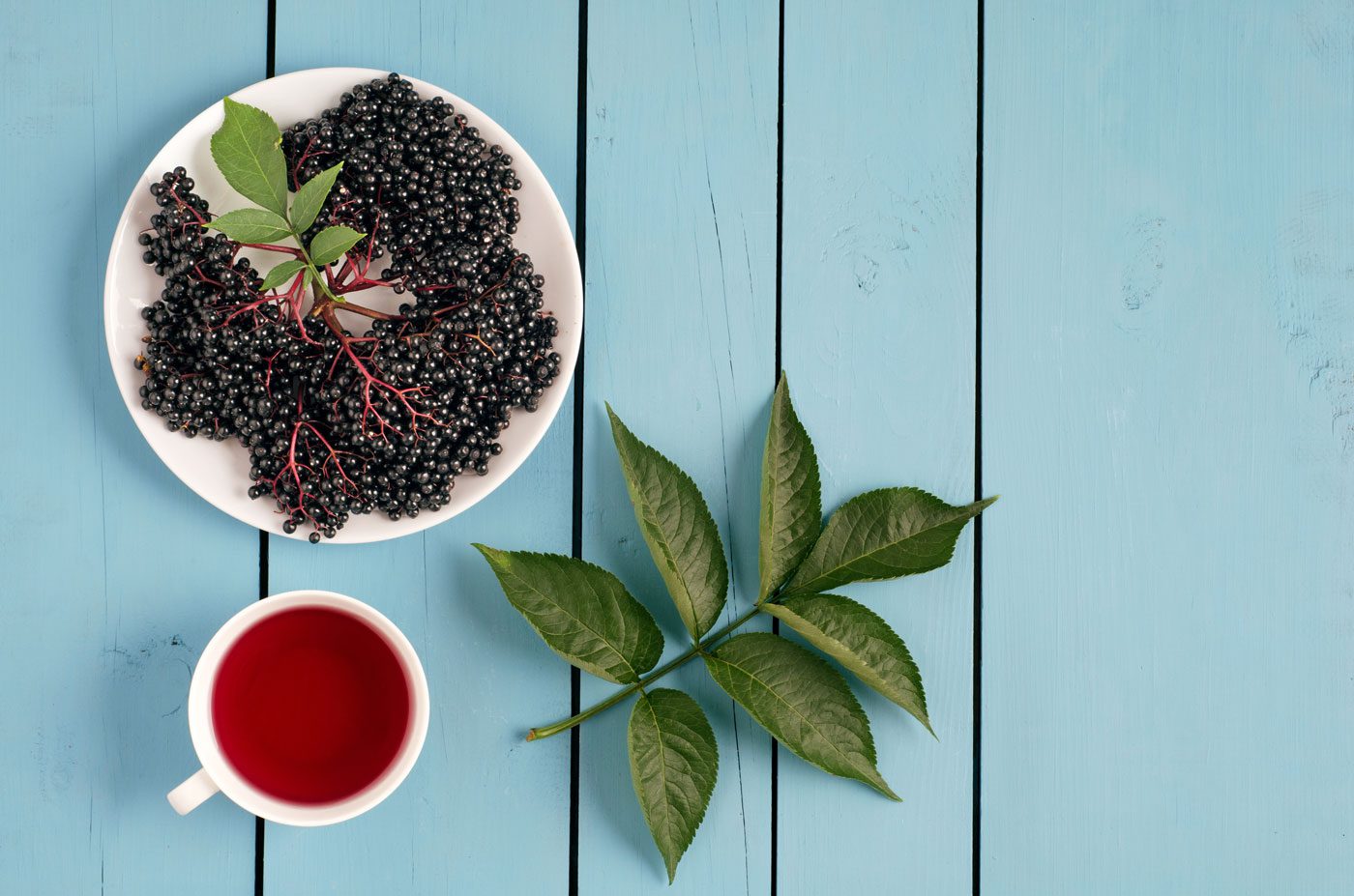 elderberry tea and berries