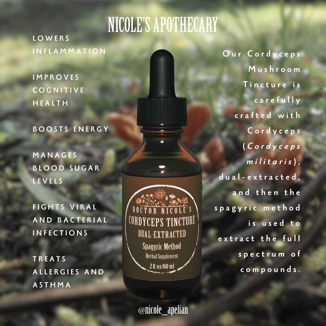 Nicoles Apothecary - Cordyceps Mushroom Tincture - Social Graphic