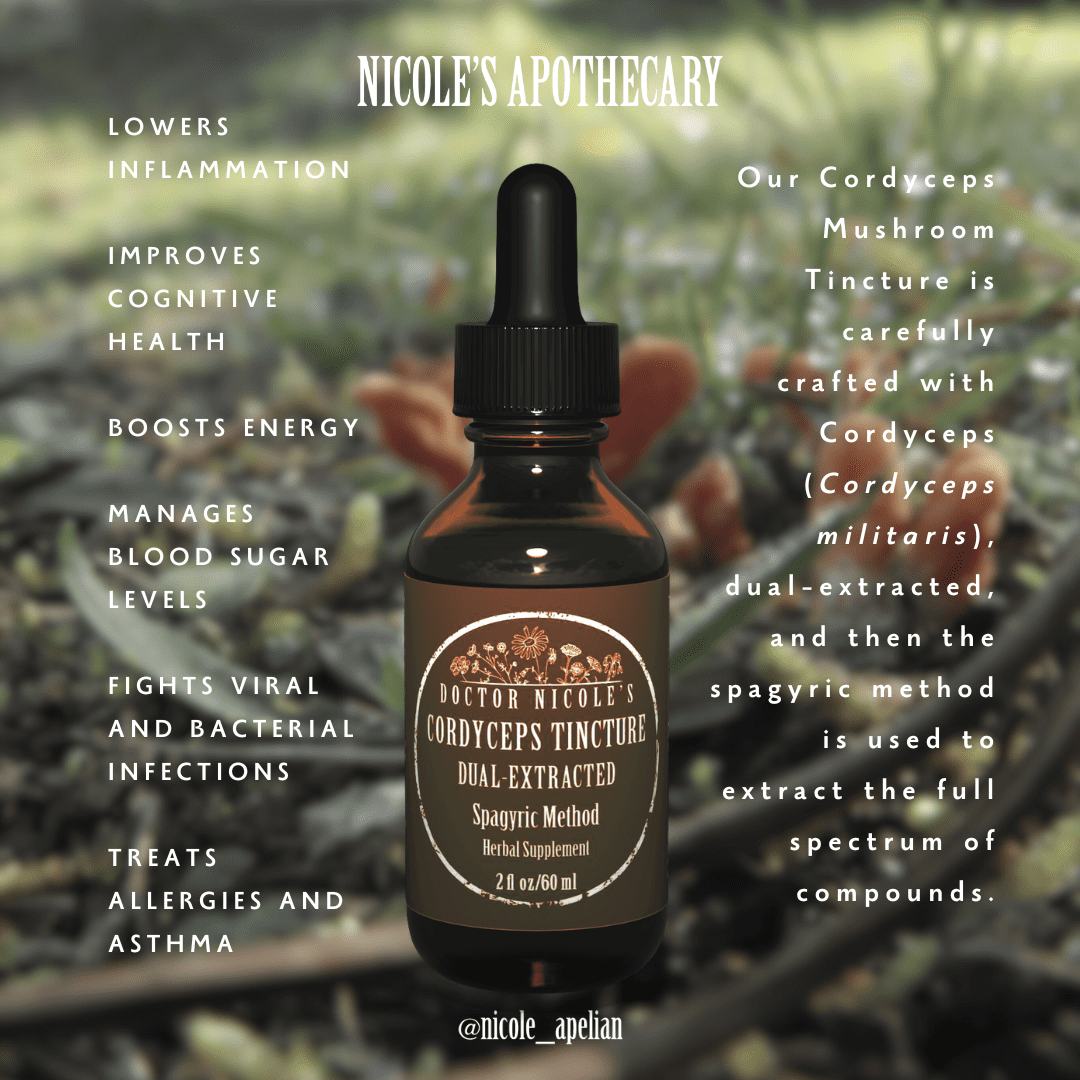 Nicoles Apothecary - Cordyceps Mushroom Tincture - Social Graphic