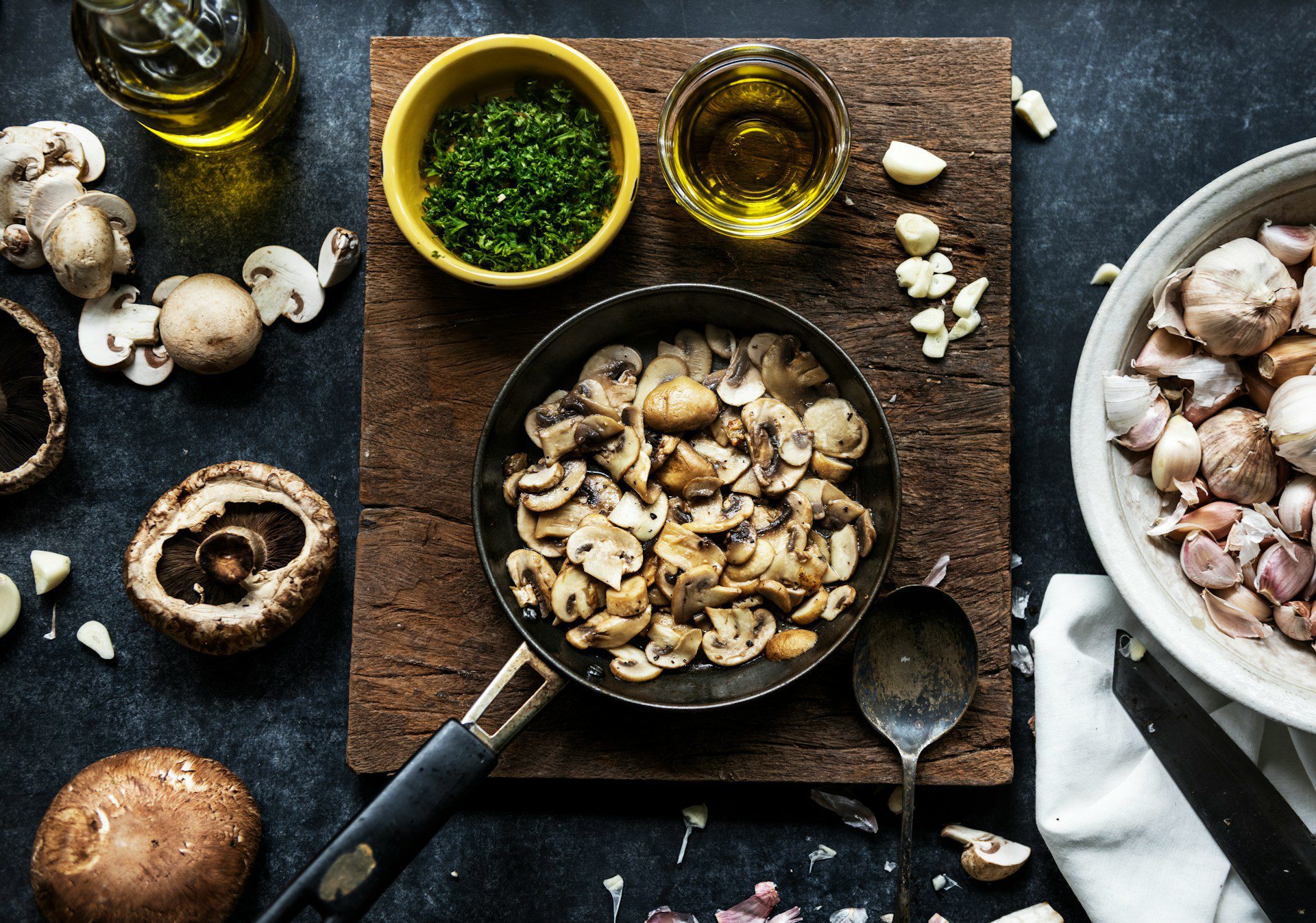 sauteeing mushrooms