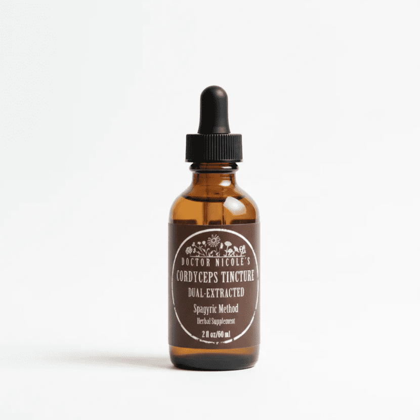 Nicoles Apothecary Cordyceps Tincture on white background