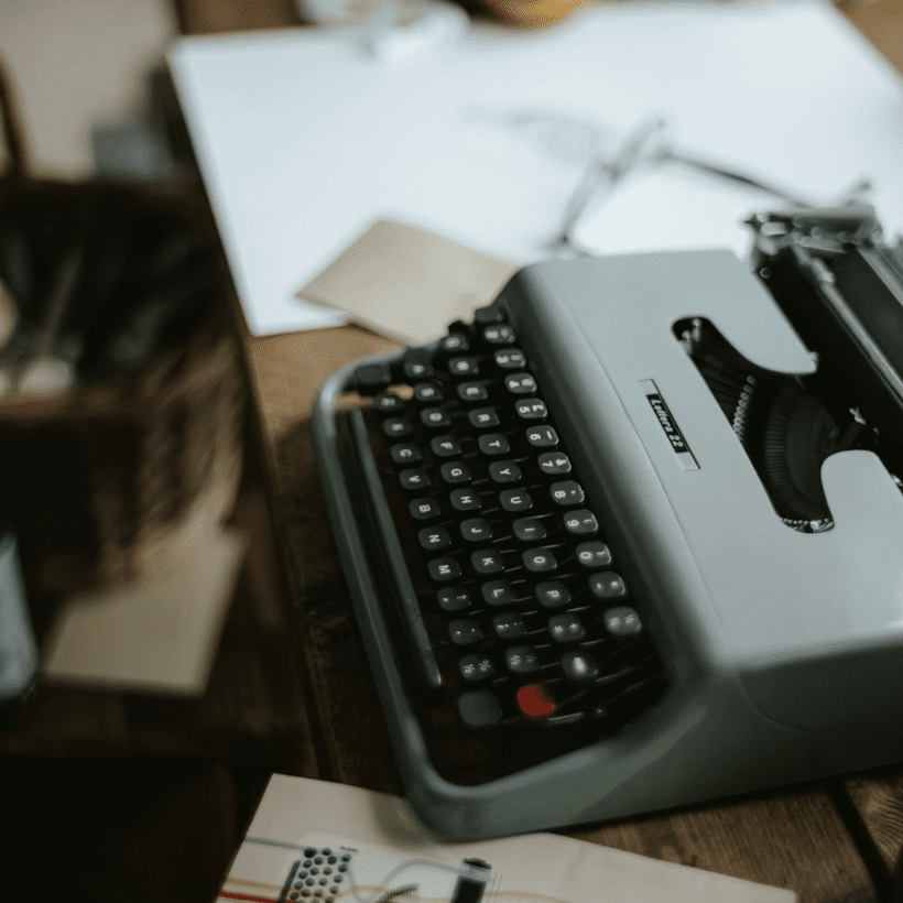 typewriter in workspace