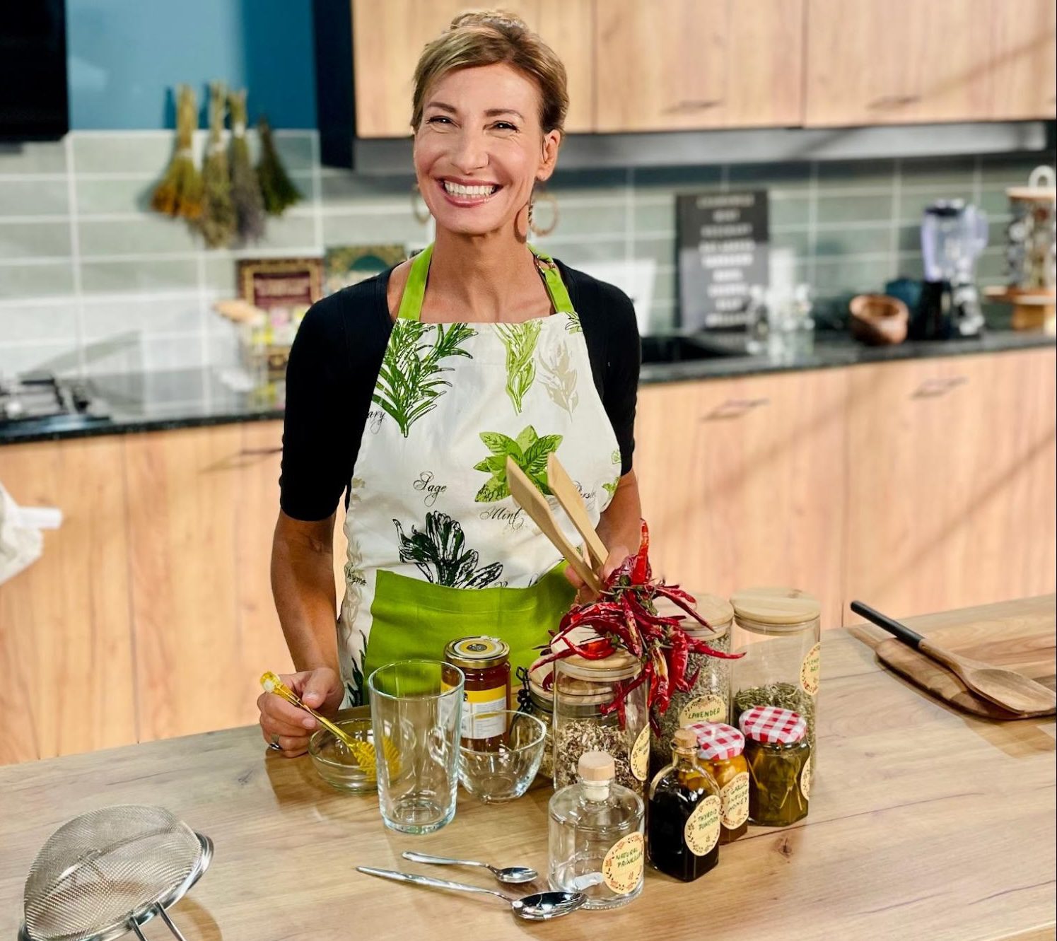 Nicole Apelian kitchen Herbal Academy Master Course Nicole Apelian in the kitchen at her Herbal Academy Master Course